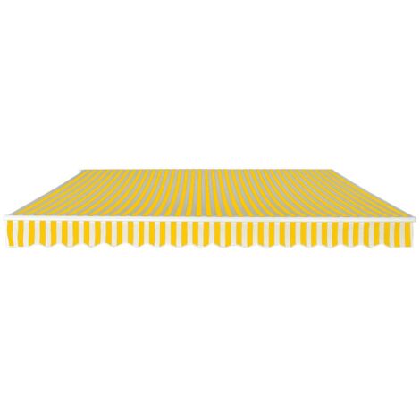 Auvent pliable manuel 400 cm Jaune/blanc (1/5)