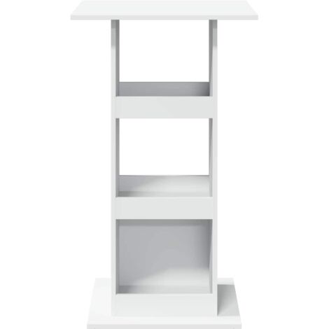 Table de bar avec rangement blanc 60x60x102cm bois d’ingénierie