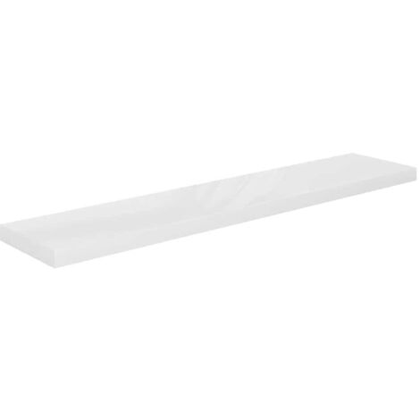 Étagère murale flottante Blanc brillant 120x23,5x3,8 cm MDF (1/5)