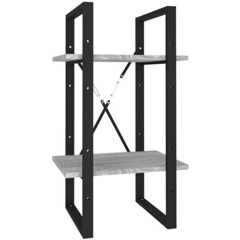 Bibliothèque Armoire à livres 2 niveaux Sonoma gris 40x30x70cm Bois d'ingénierie (1/5)