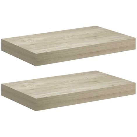 Étagères murales flottantes 2 pcs chêne 40x23x3,8 cm MDF (1/5)