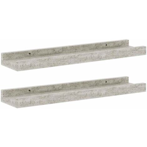 Étagères murales 2 pcs Étagères flottantes Gris béton 40x9x3 cm (1/5)