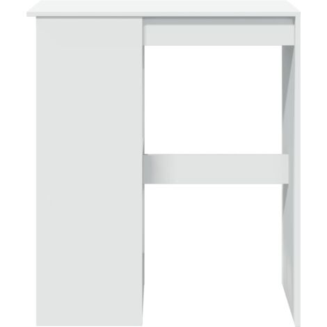 Table de bar avec étagères blanc bois d'ingénierie