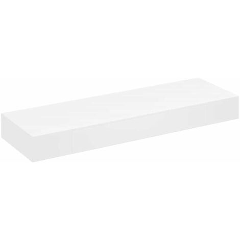 Étagère murale  Étagère flottante avec 1 tiroir MDF Blanc Rangement de livres/DVD