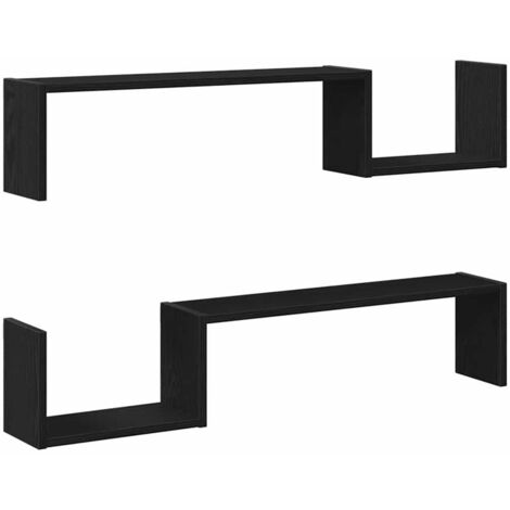 Étagère Murale avec étagère 2 pcs Étagères flottantes Chêne noir 100 x 15 x 20 cm (1/5)