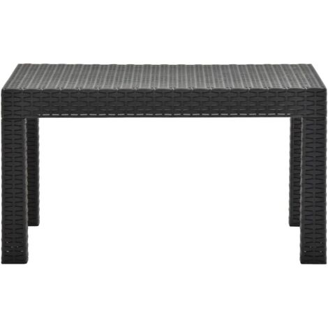 Table de jardin  Table d'extérieur Anthracite 58x58x41 cm PP Rotin