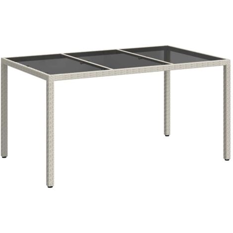 Table de jardin Table d'extérieur Blanc 150 x 90 x 75 cm polyrotin (1/5)