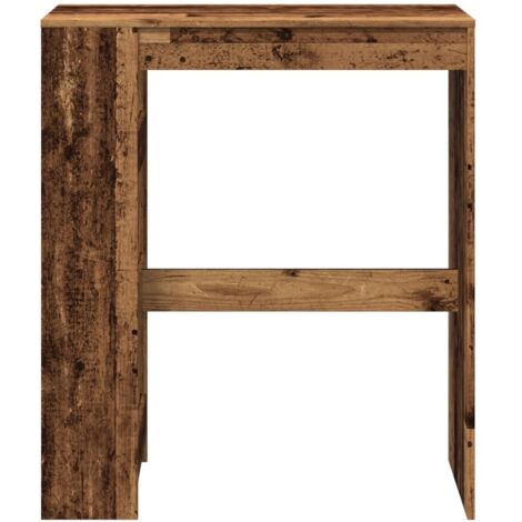 Table de bar avec étagères vieux bois bois d'ingénierie