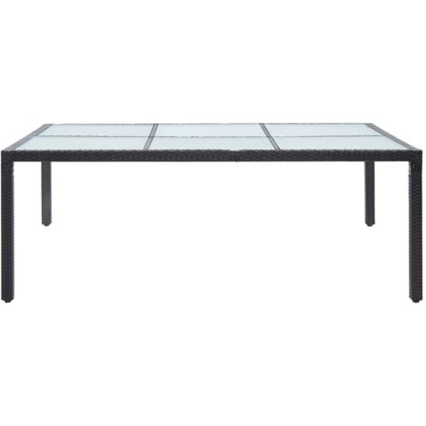Table de jardin Table à dîner d'extérieur Noir 200x150x74 cm Résine tressée (1/5)