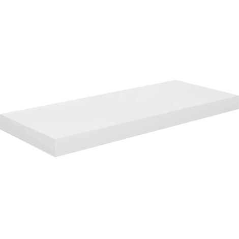 Étagère murale flottante Blanc brillant 60x23,5x3,8 cm MDF (1/5)