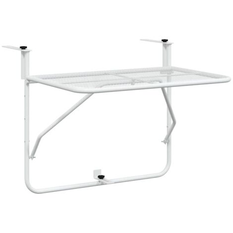 Table de jardin Table de balcon Blanc 60x40 cm Acier (1/5)