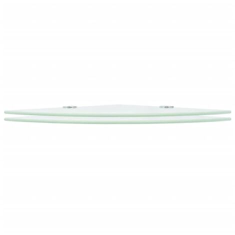Étagères d'angle 2 pcs Étagères flottantes et supports chromés Verre Blanc 35x35 cm (1/5)