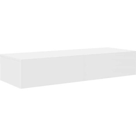 Étagère murale Étagère flottante avec tiroirs blanc 100x36x19cm bois d'ingénierie