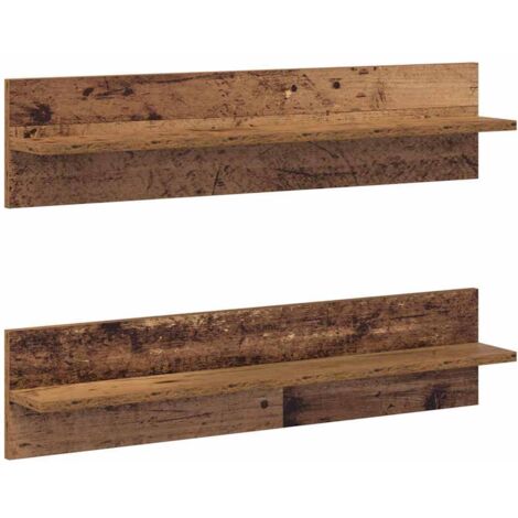 Étagère Murale avec étagère 2 pcs Étagères flottantes Bois Ancien 80 x 11,5 x 18 cm (1/5)