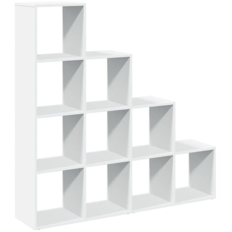 Étagère séparatrice de pièce à 4 niveaux blanc 131,5x29x131,5cm