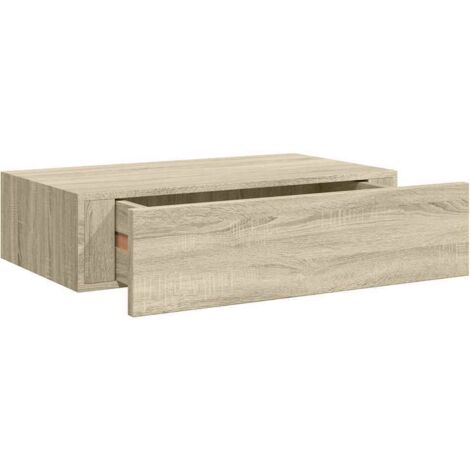 Étagère à tiroir murale Étagère flottante chêne 40x23,5x10 cm MDF (1/5)