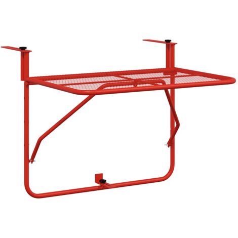 Table de jardin  Table de balcon Rouge 60x40 cm Acier
