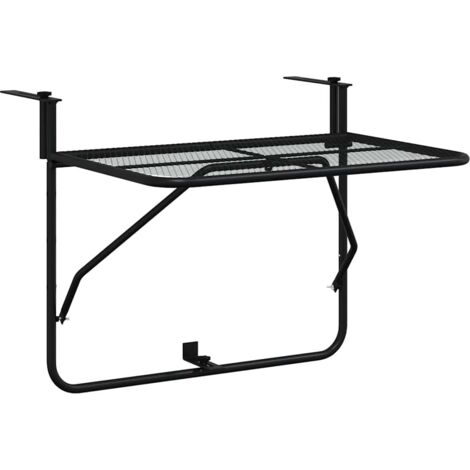 Table de jardin Table de balcon Noir 60x40 cm Acier (1/5)