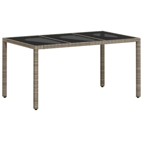 Table d'extérieur rectangulaire rotin synthétique tressé gris chic