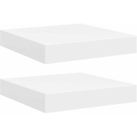 Étagères murales flottantes 2 pcs blanc 23x23,5x3,8 cm MDF (1/5)