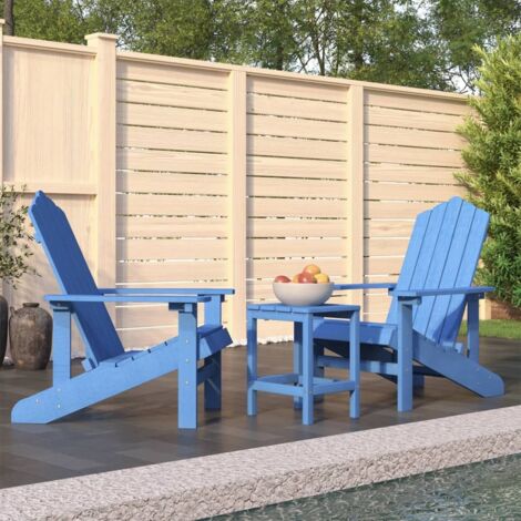 Chaises de jardin Adirondack Siège de Terrasse Fauteuil de jardin avec table PEHD Bleu aqua DHNET2755294 (1/5)
