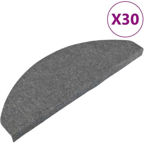 Tapis d'escalier auto-adhésifs 30 pcs gris 65x22,5x3,5 cm (1/5)