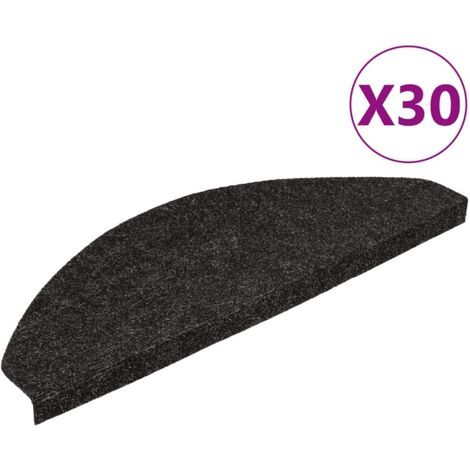 Tapis d'escalier auto-adhésifs 30 pcs noir 56x17x3 cm (1/5)