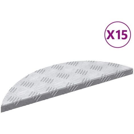 Nez de marche 15 pcs Argenté 60 x 18 x 2,5 cm Aluminium (1/5)