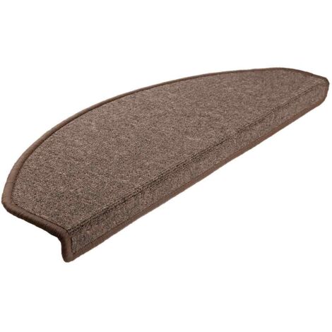 Tapis d'escalier 30 pièces 65 x 24 x 4 cm Marron café Demi-rond Grand (1/5)