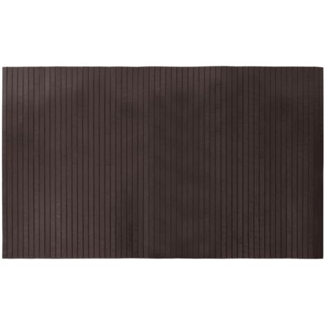 Tapis rectangulaire marron foncé 60x100 cm bambou (1/5)