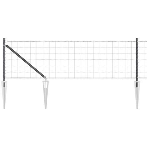 Clôture avec poteau Gris 0,4 x 25 m Acier et PVC (1/5)
