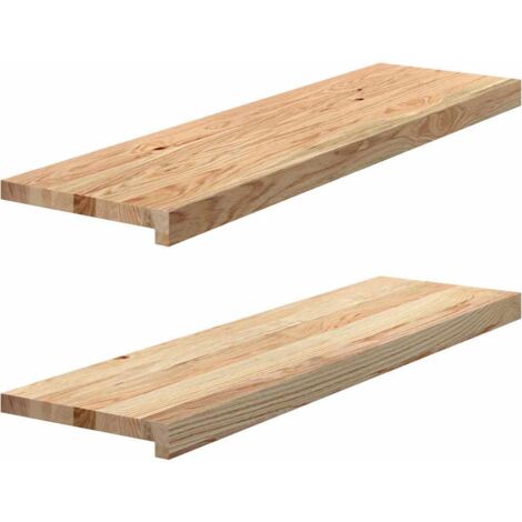 Marches d'escalier 2 pcs non traité bois de chêne massif