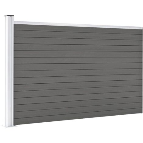 Clôture de jardin WPC 175x105 cm Gris (1/5)
