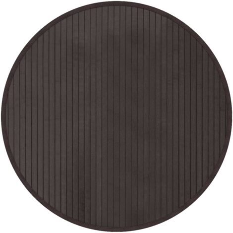 Tapis rond marron foncé 60 cm bambou (1/5)