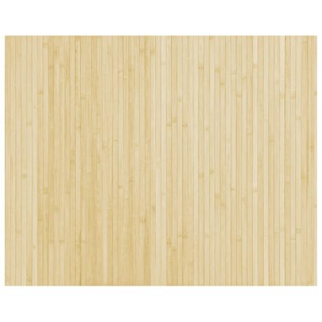 Tapis rectangulaire naturel clair 80x100 cm bambou (1/5)