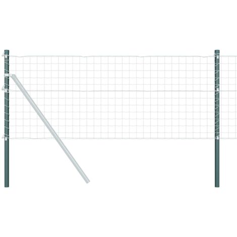 Poteau de clôture. 12 pcs Vert 70 cm Acier peint par poudre (1/5)