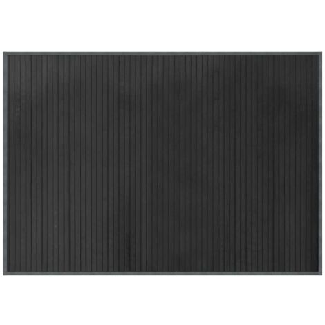 Tapis rectangulaire gris 70x100 cm bambou (1/5)