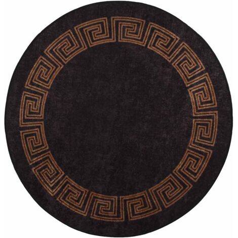 Tapis lavable φ120 cm noir et doré (1/5)