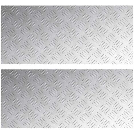 Nez de marche Rectangulaire 2 pcs Argenté 90 x 40 cm Aluminium (1/5)