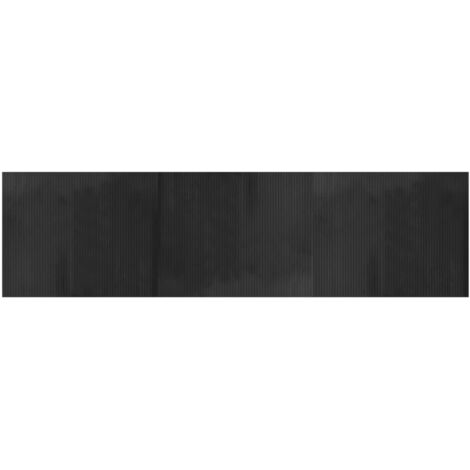 Tapis rectangulaire gris 80x300 cm bambou (1/5)