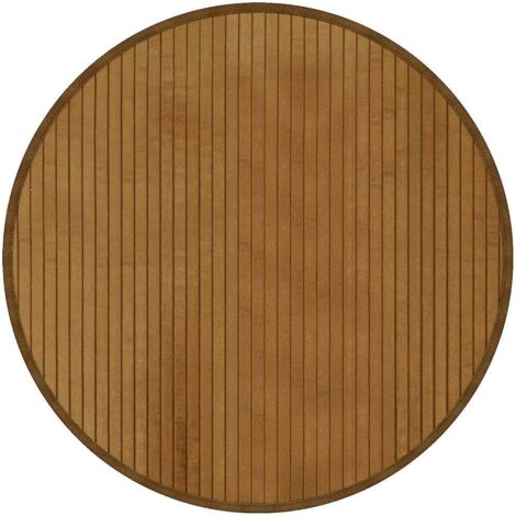 Tapis rond marron 60 cm bambou (1/5)