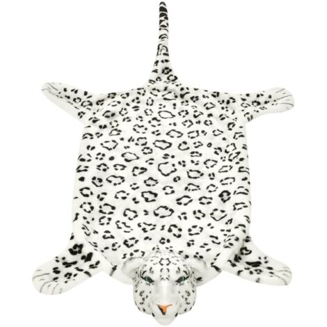 Tapis en peluche en forme de léopard 139 cm Blanc (1/5)
