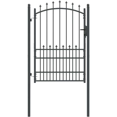 Portail de clĂ´ture avec pointes Emmen Gris 170 x 100 cm (1/5)