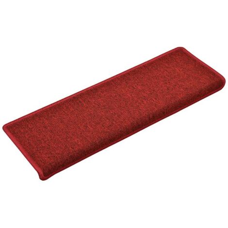 Tapis d'escalier 30 pièces 65 x 21 x 4 cm Rouge Bordure rectangulaire (1/5)