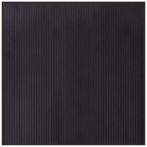 Tapis carré marron foncé 100x100 cm bambou (1/5)