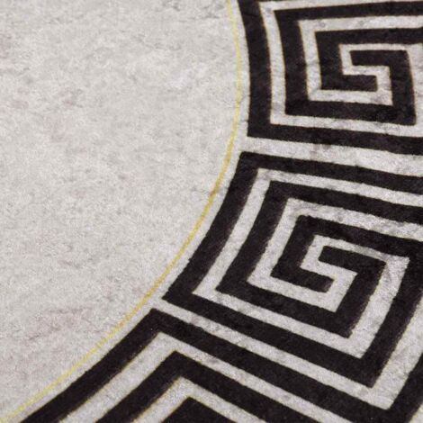 Tapis lavable antidérapant φ120 cm beige clair (1/5)