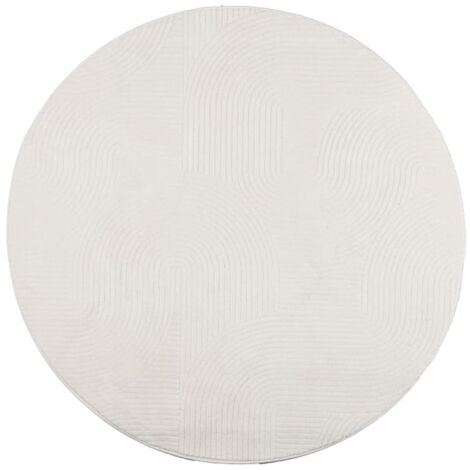 Tapis IZA poils courts style scandinave crème Ø 120 cm (1/5)