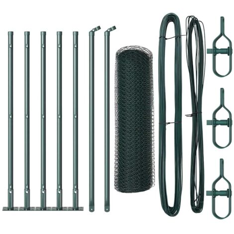 Poteau de clôture. Vert 10 x 0,5 m (maille de 13 mm) (1/5)