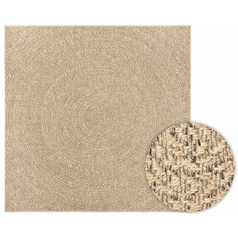 Tapis ZIZUR 200x200 cm aspect de jute intérieur et extérieur