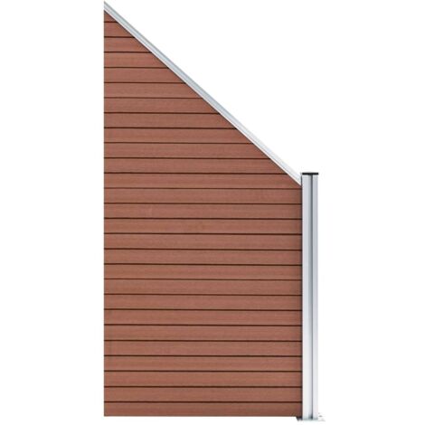 Panneau de clôture WPC 95x(105-180) cm Marron (1/5)